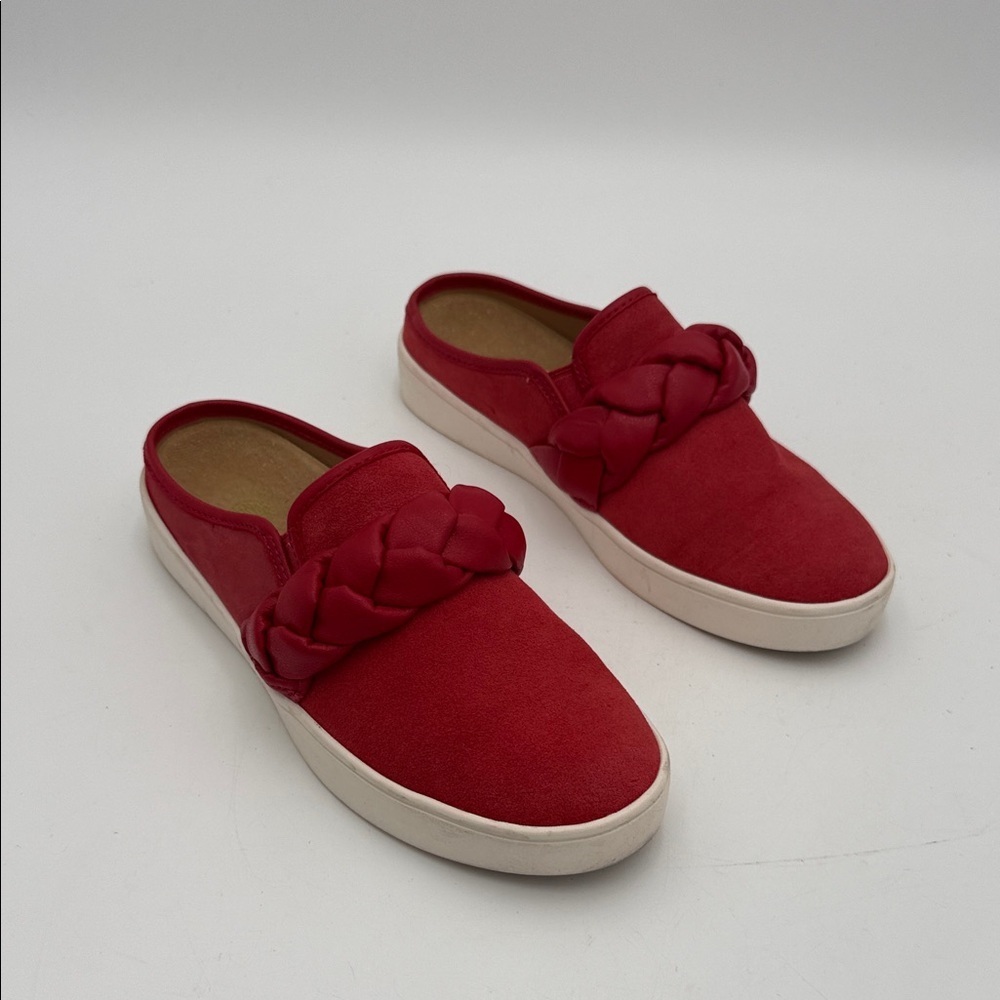 Rivieras Red Women's Mules Braided Detail women 8B Revitalign Orthotic Suede
